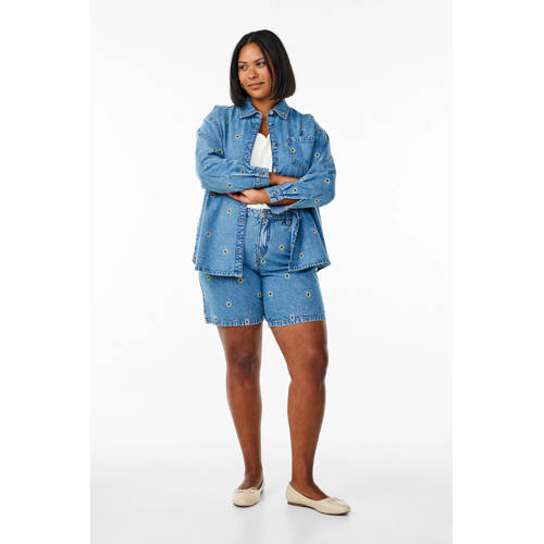 Zizzi straight high waist denim short afbeelding