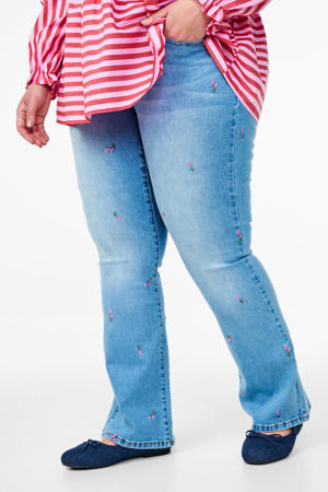 regular waist bootcut jeans light blue denim