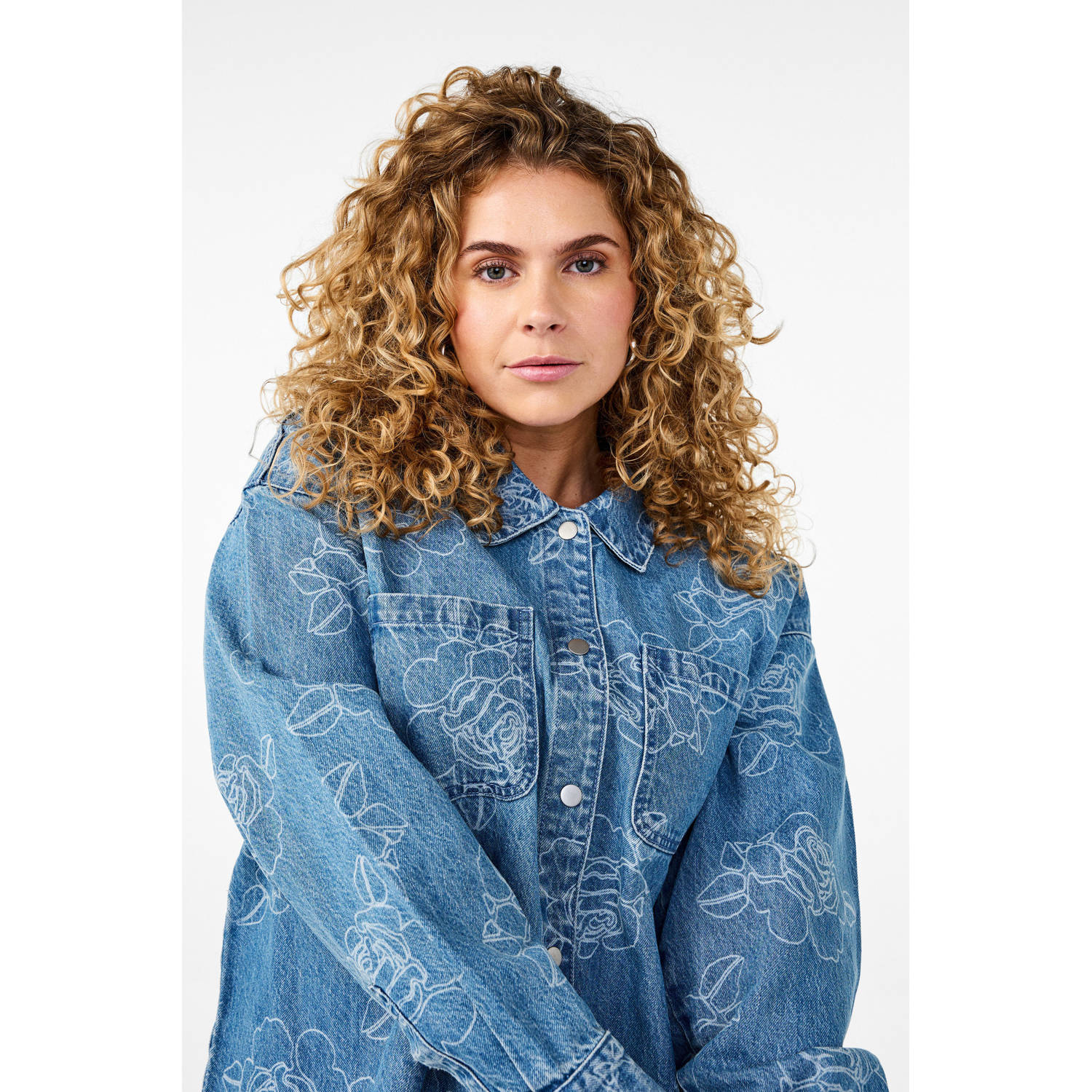 Zizzi blouse light blue denim