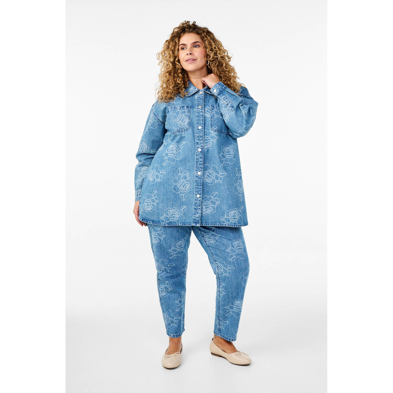Zizzi blouse light blue denim