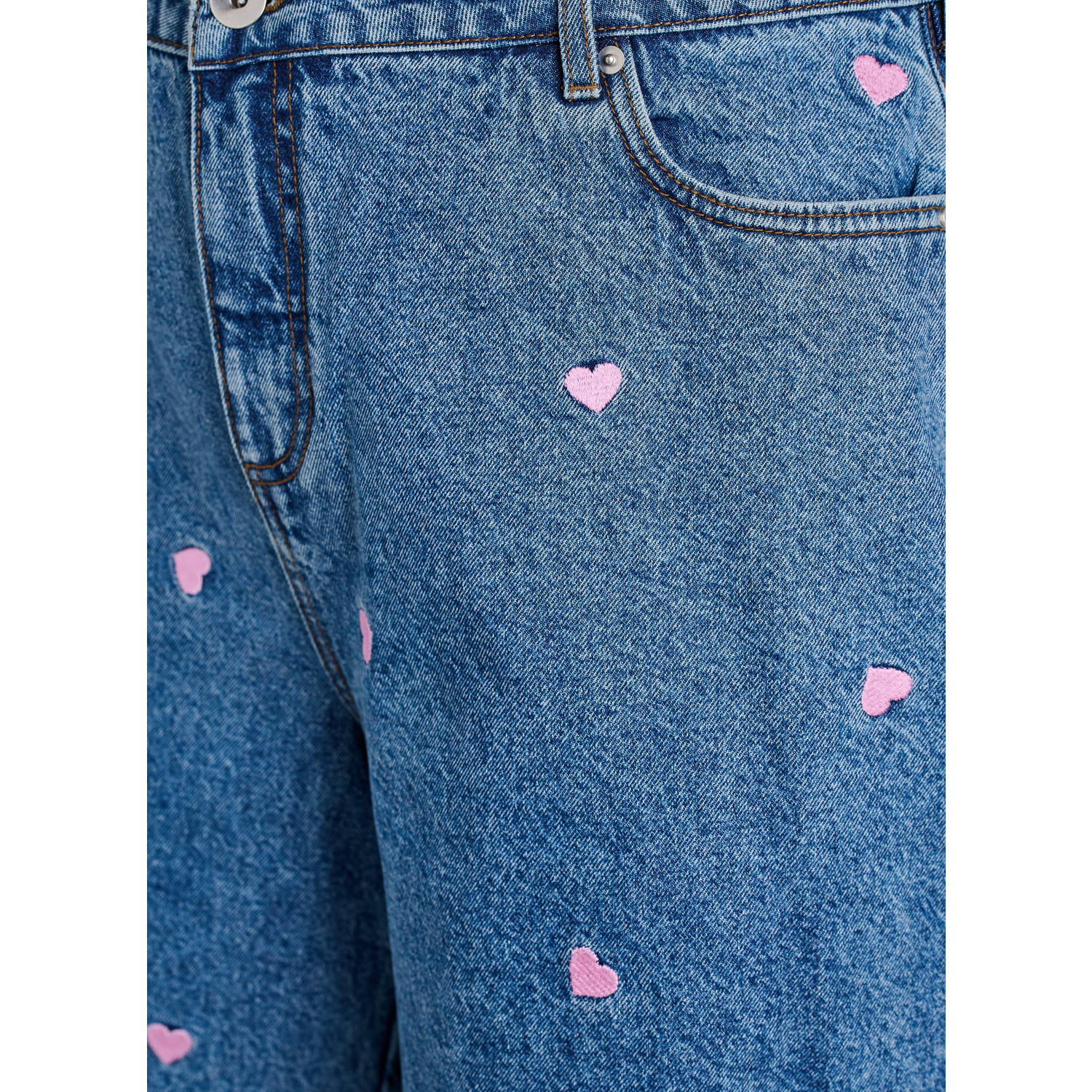 Zizzi straight regular waist denim short blauw