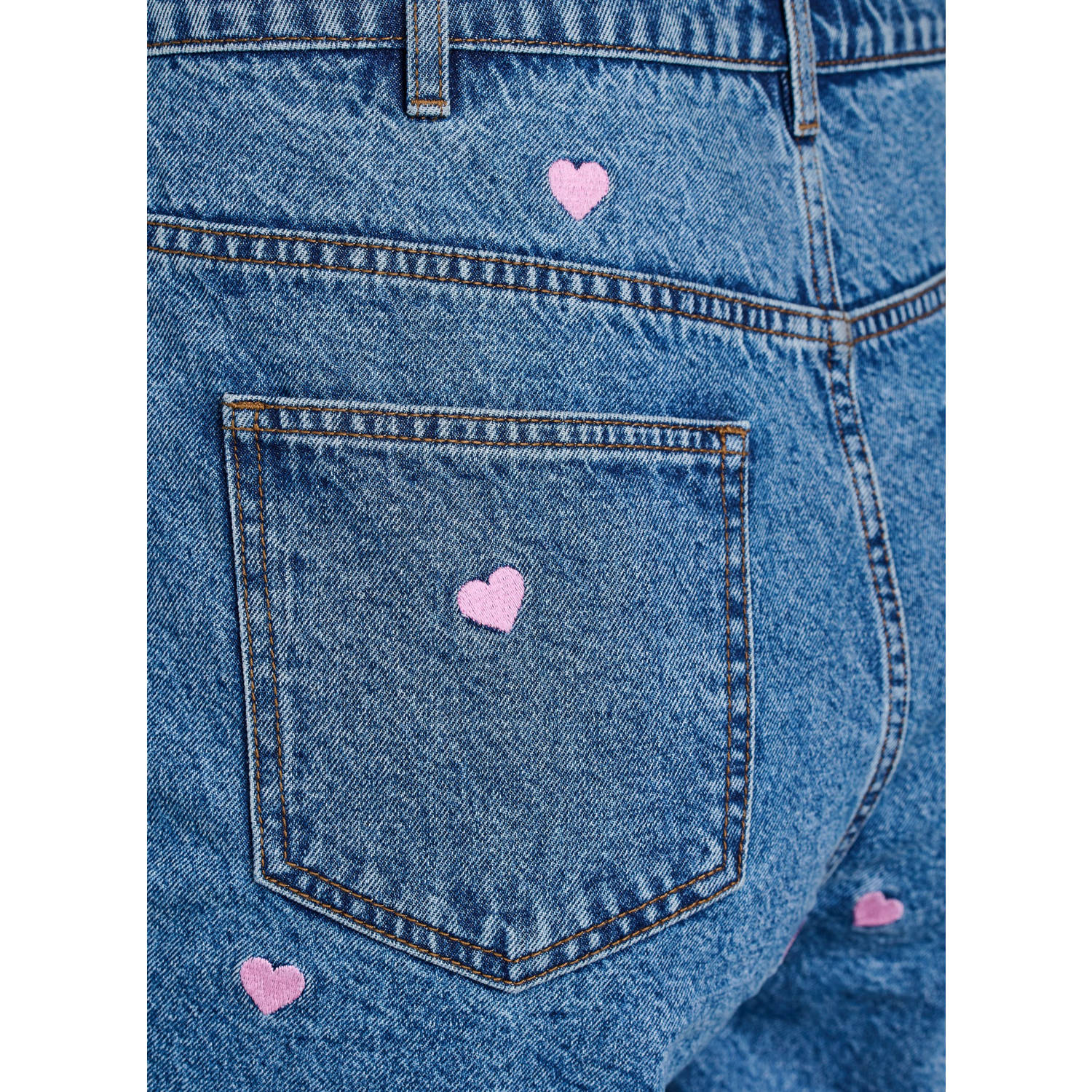 Zizzi straight regular waist denim short blauw