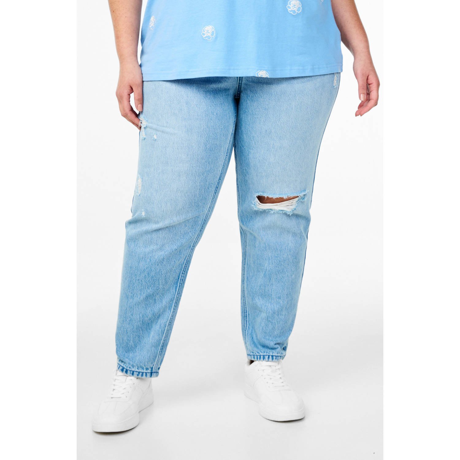 Zizzi high waist mom jeans light blue denim