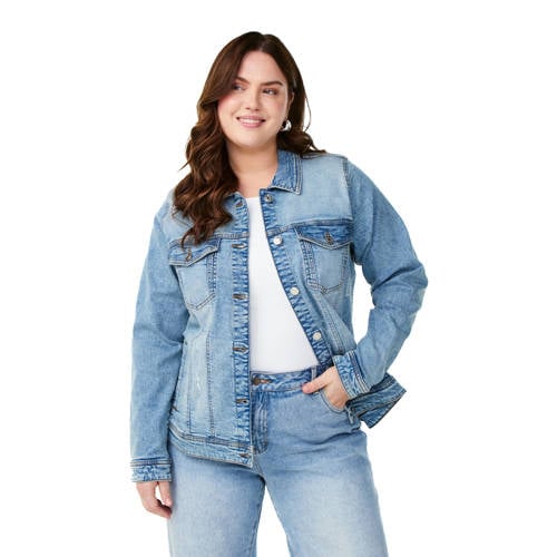 Zizzi spijkerjas light blue denim afbeelding