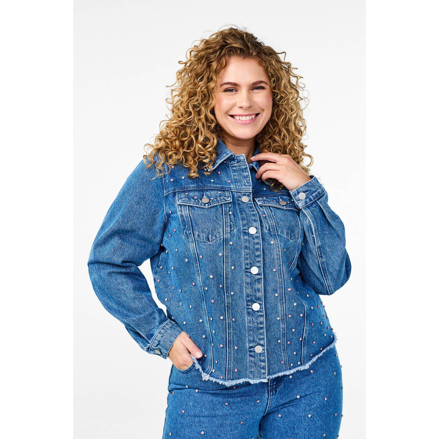 Zizzi spijkerjas medium blue denim