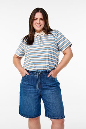 regular waist denim short medium blue denim