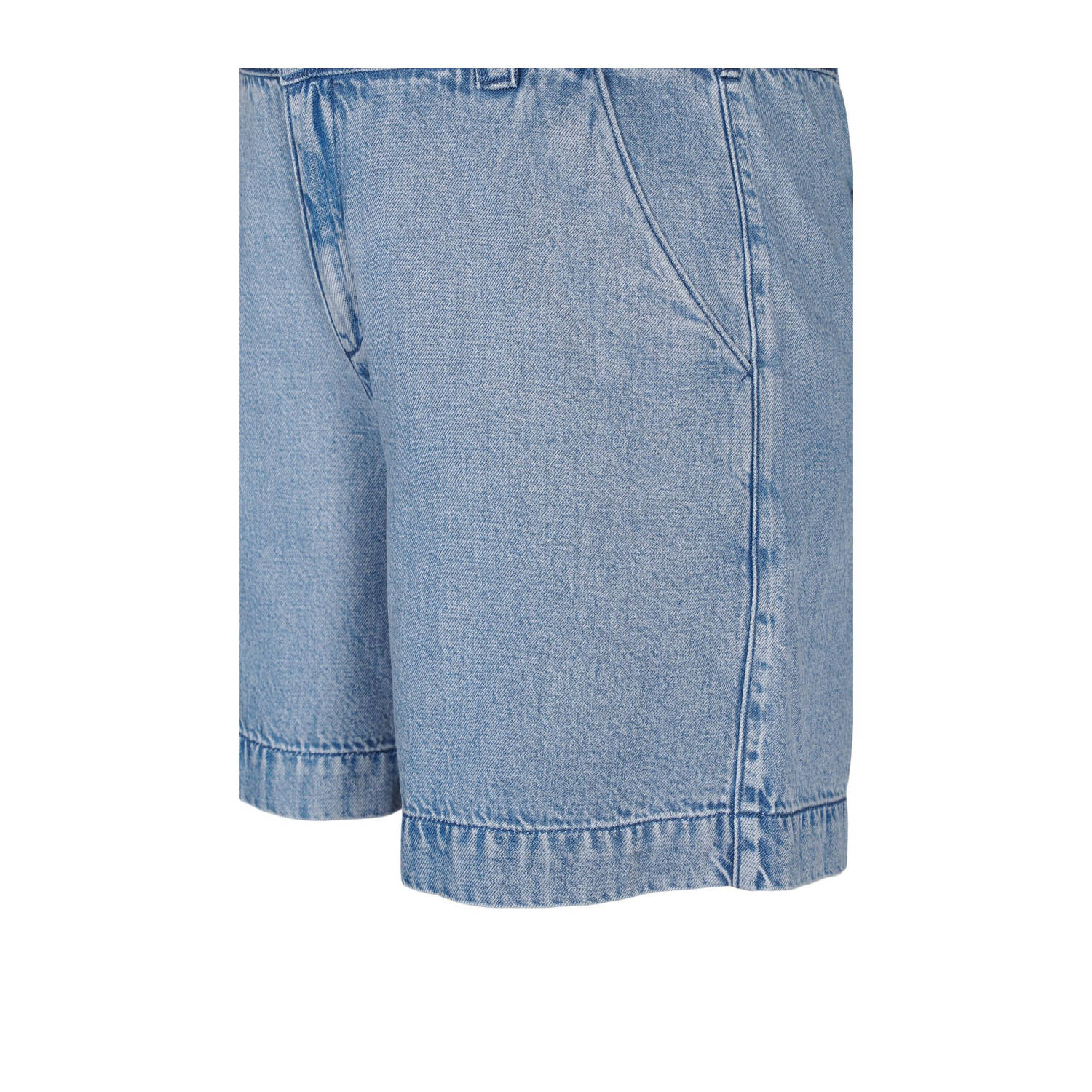 Zizzi regular waist denim short light blue denim
