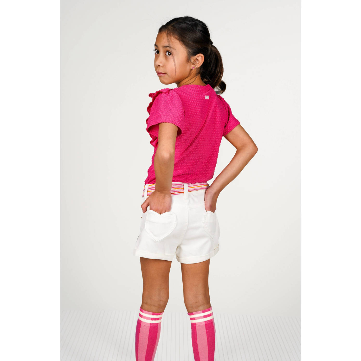 B.Nosy gestreepte kniekousen rood roze