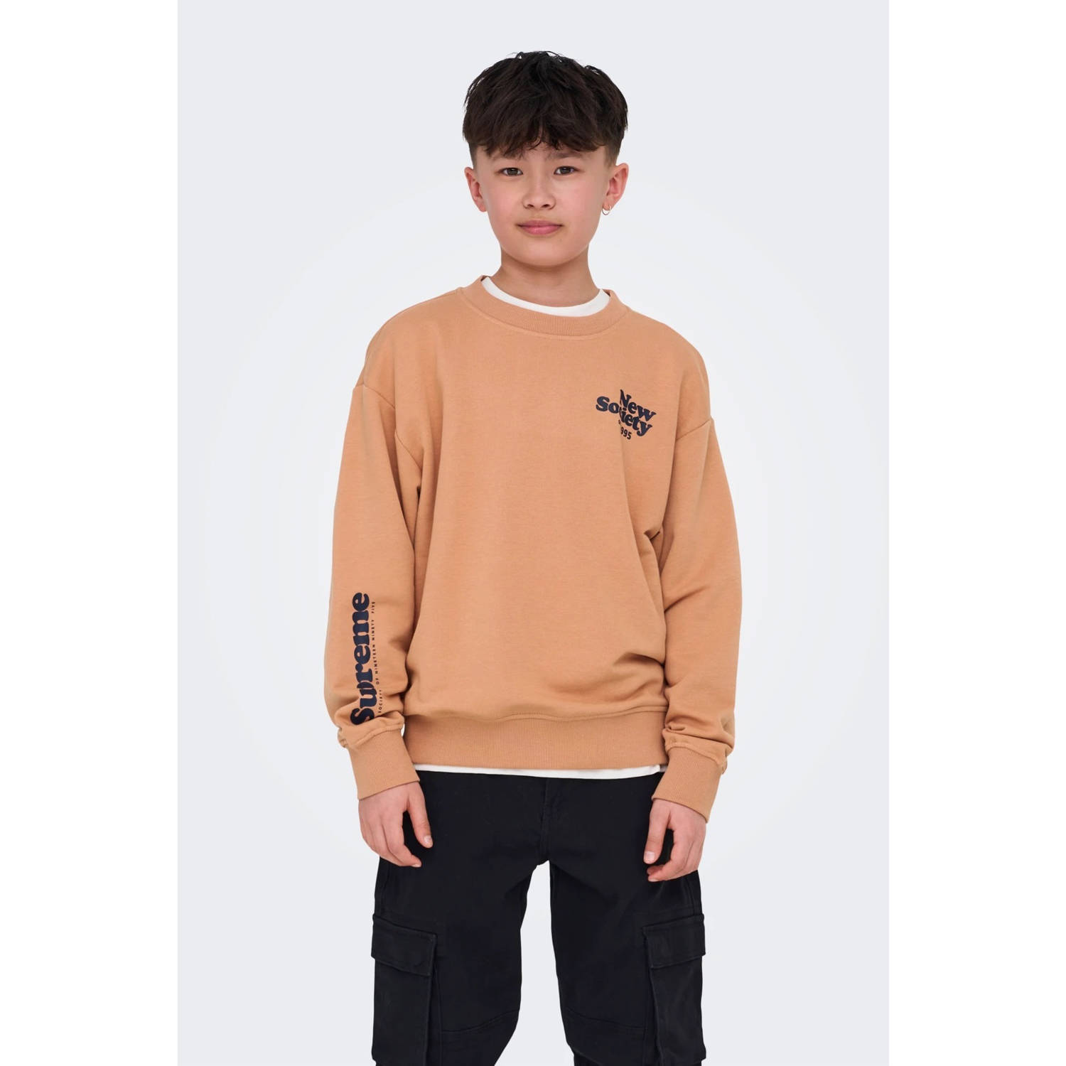 ONLY & SONS JUNIOR sweater lichtbruin
