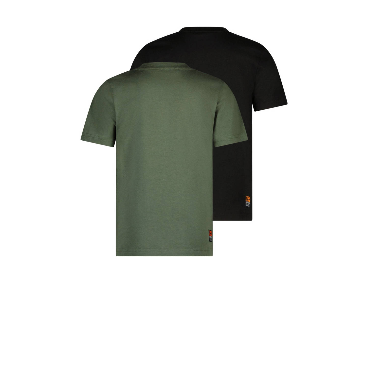TYGO & vito T-shirt set van 2 zwart donkergroen