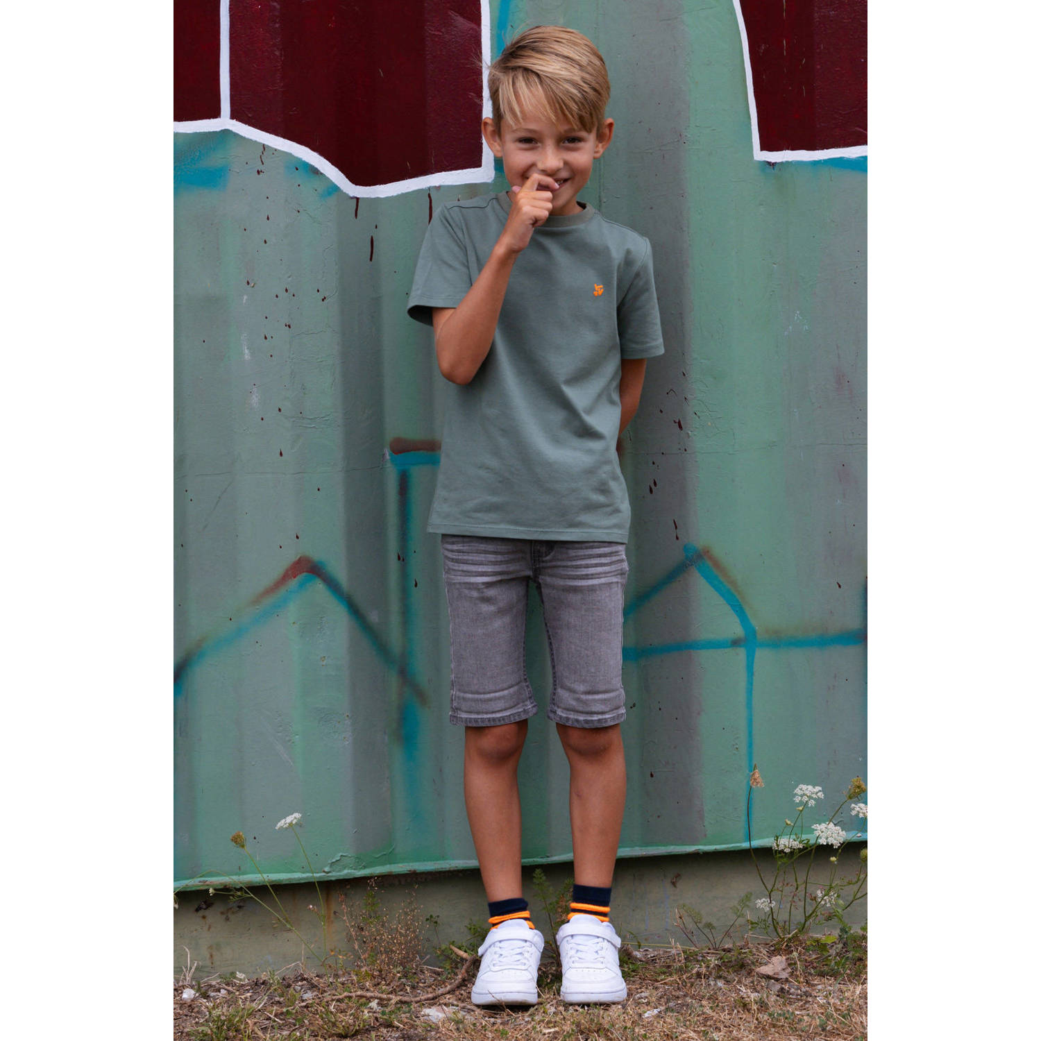TYGO & vito regular denim short grey denim