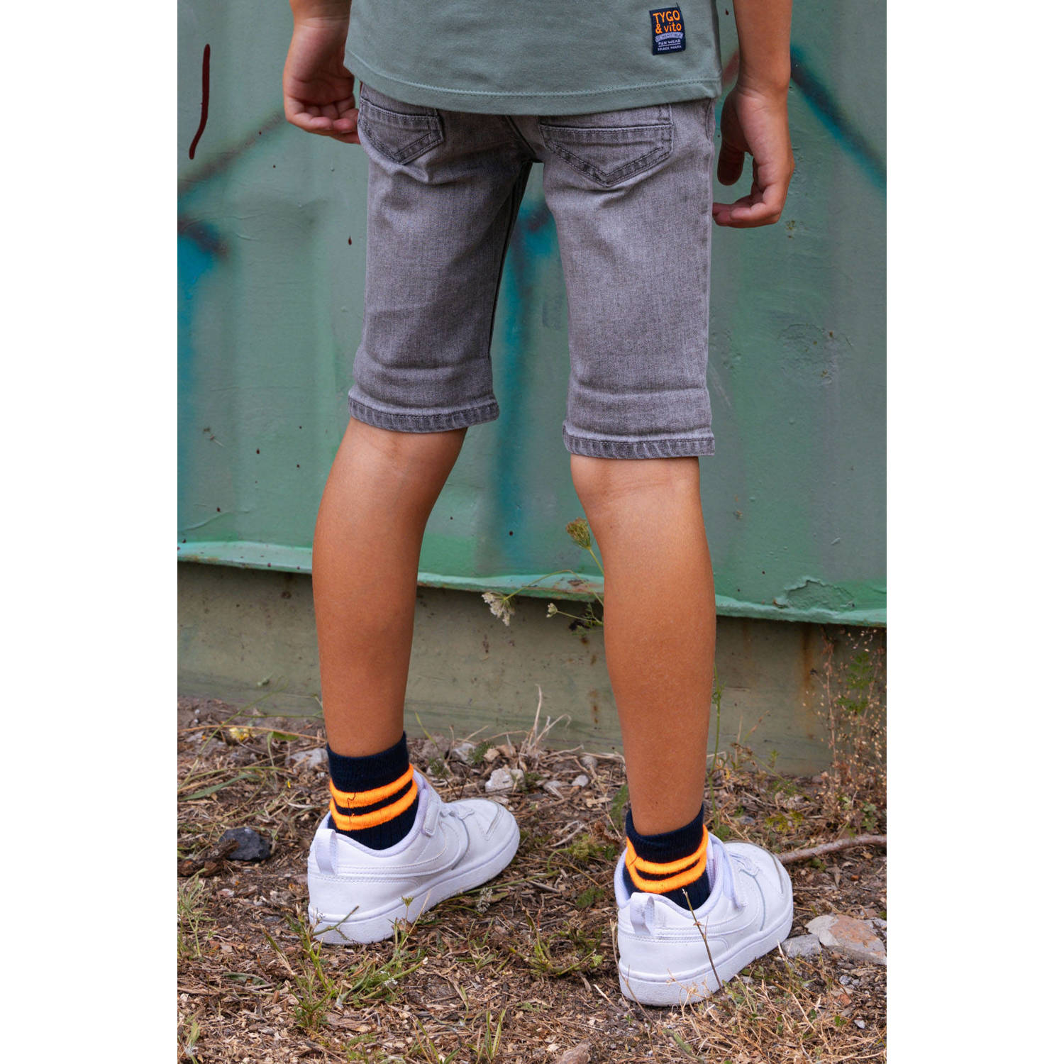 TYGO & vito regular denim short grey denim