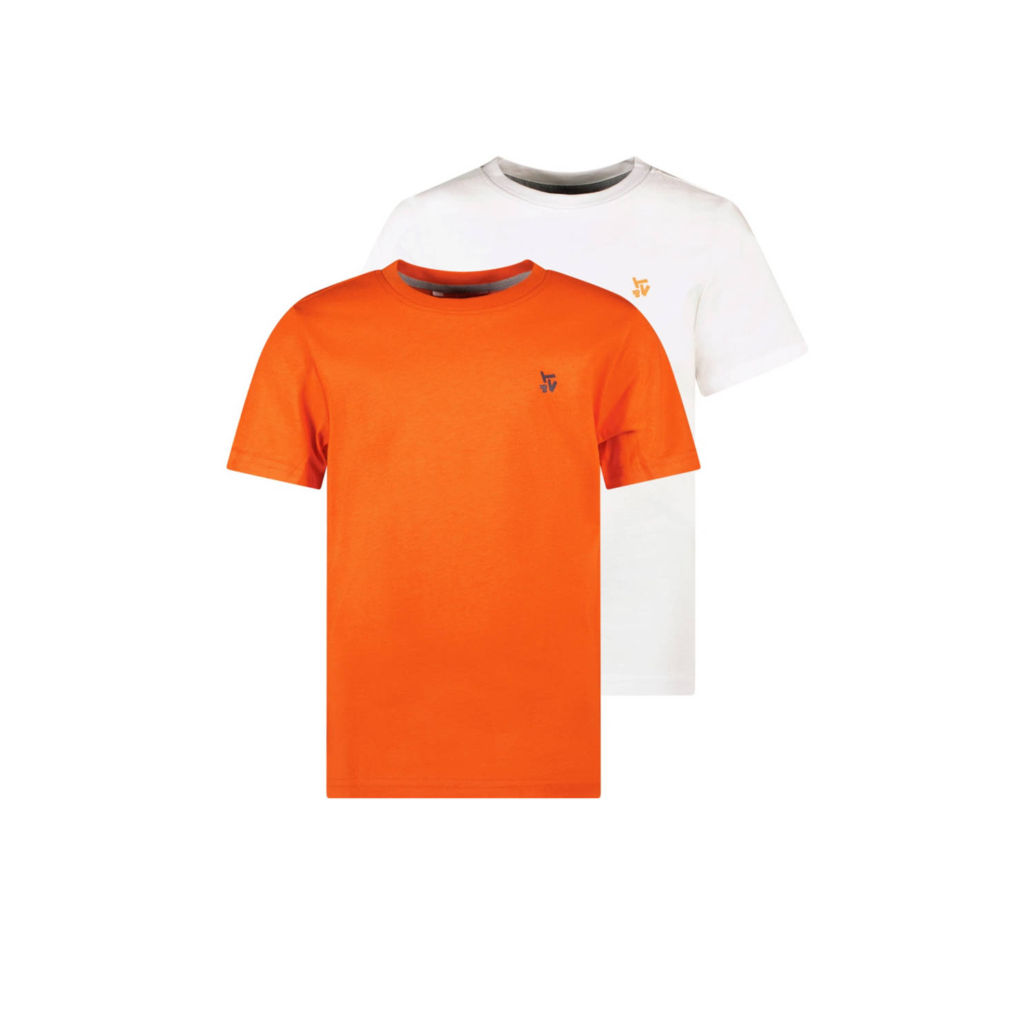 TYGO & vito T-shirt set van 2 oranje wit
