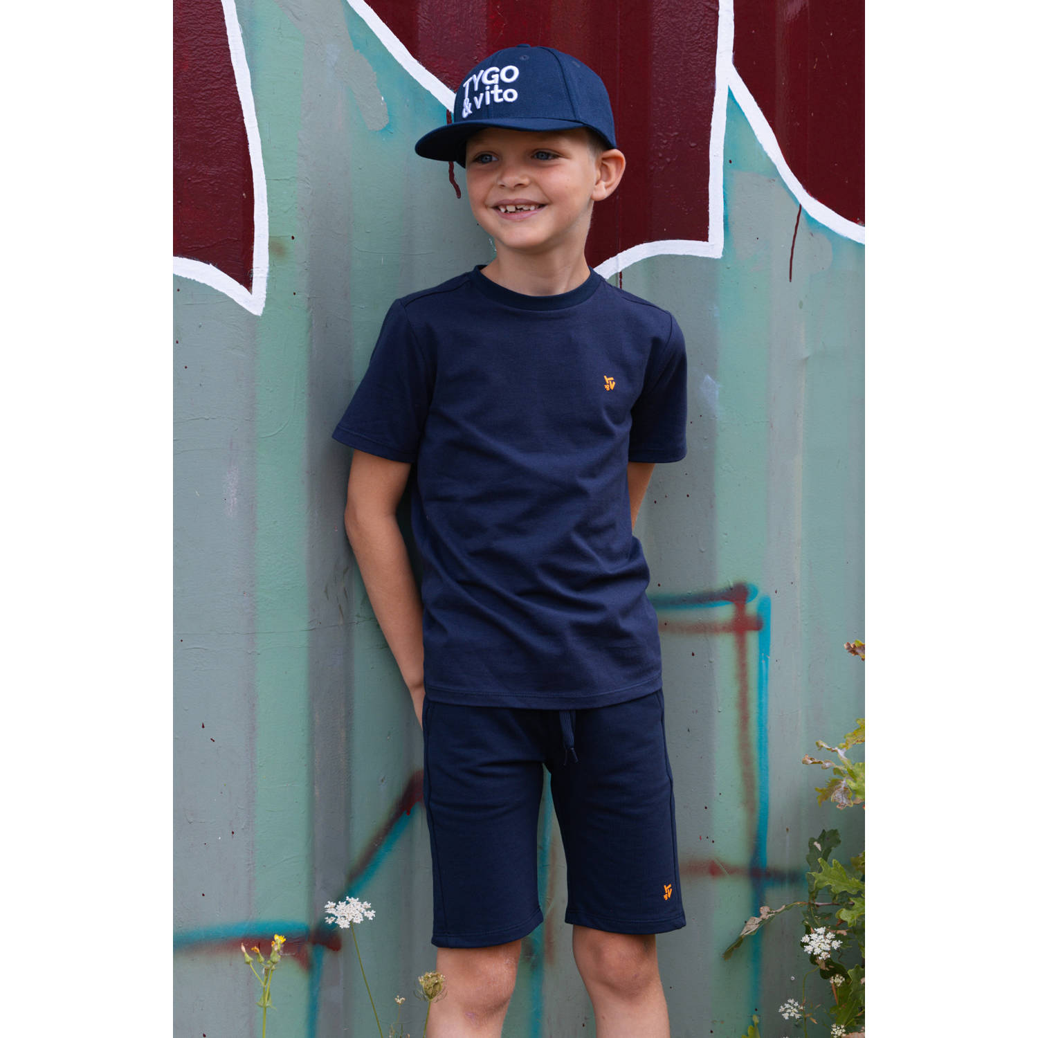 TYGO & vito regular sweatshort donkerblauw