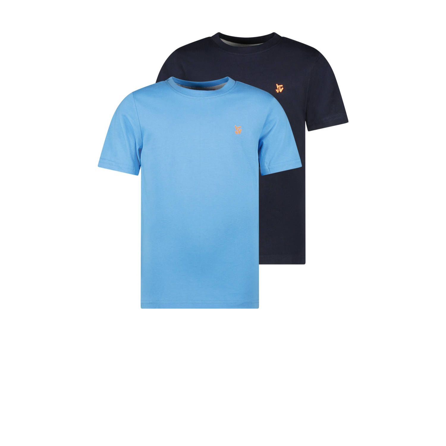 TYGO & vito T-shirt set van 2 donkerblauw lichtblauw