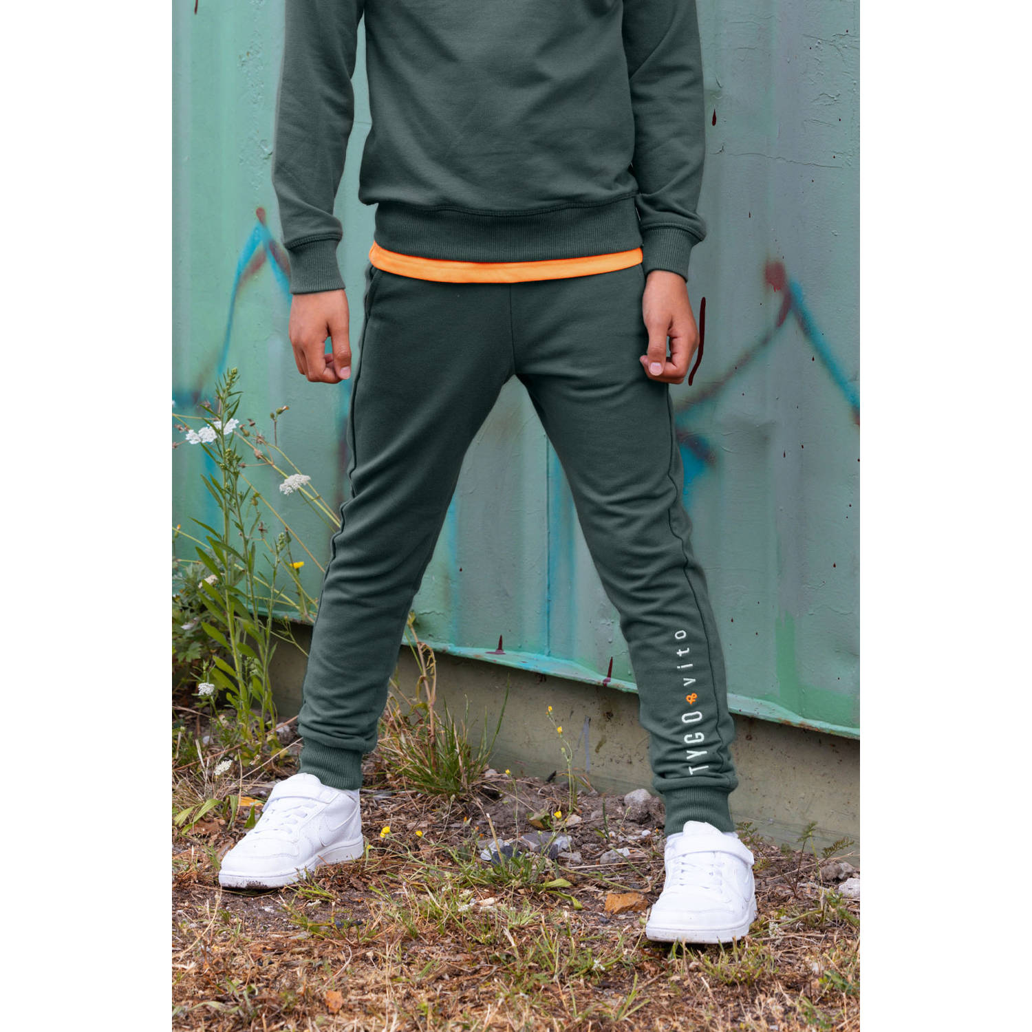 TYGO & vito regular joggingbroek donkergroen