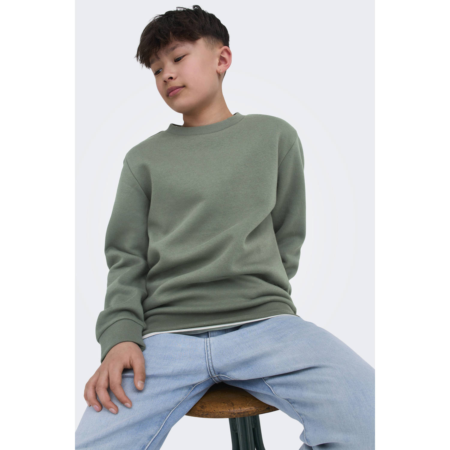 ONLY & SONS JUNIOR sweater grijs