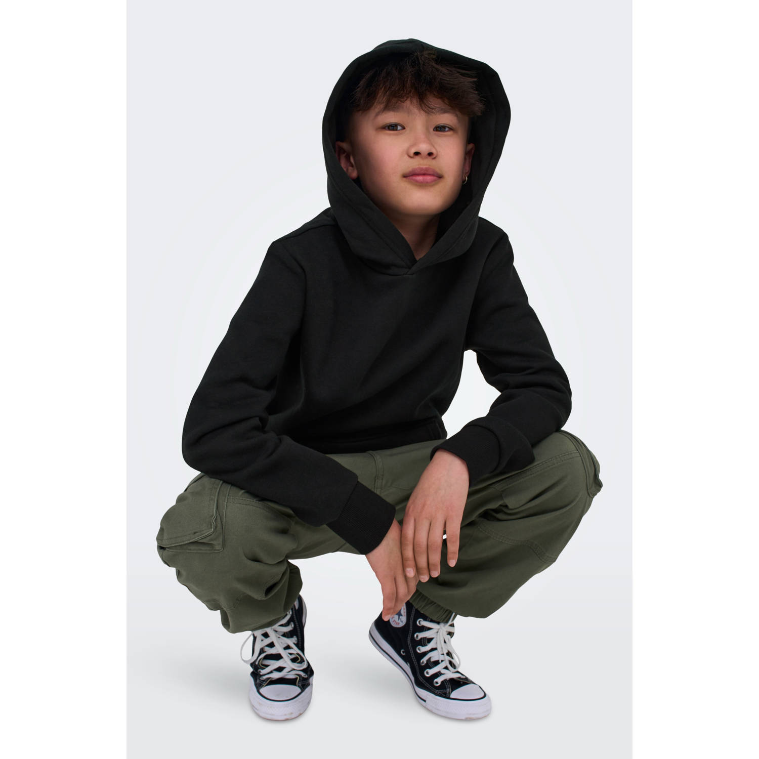 ONLY & SONS JUNIOR hoodie zwart