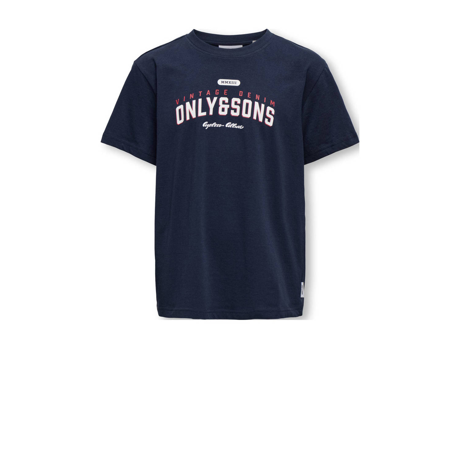 ONLY & SONS JUNIOR t-shirt donkerblauw