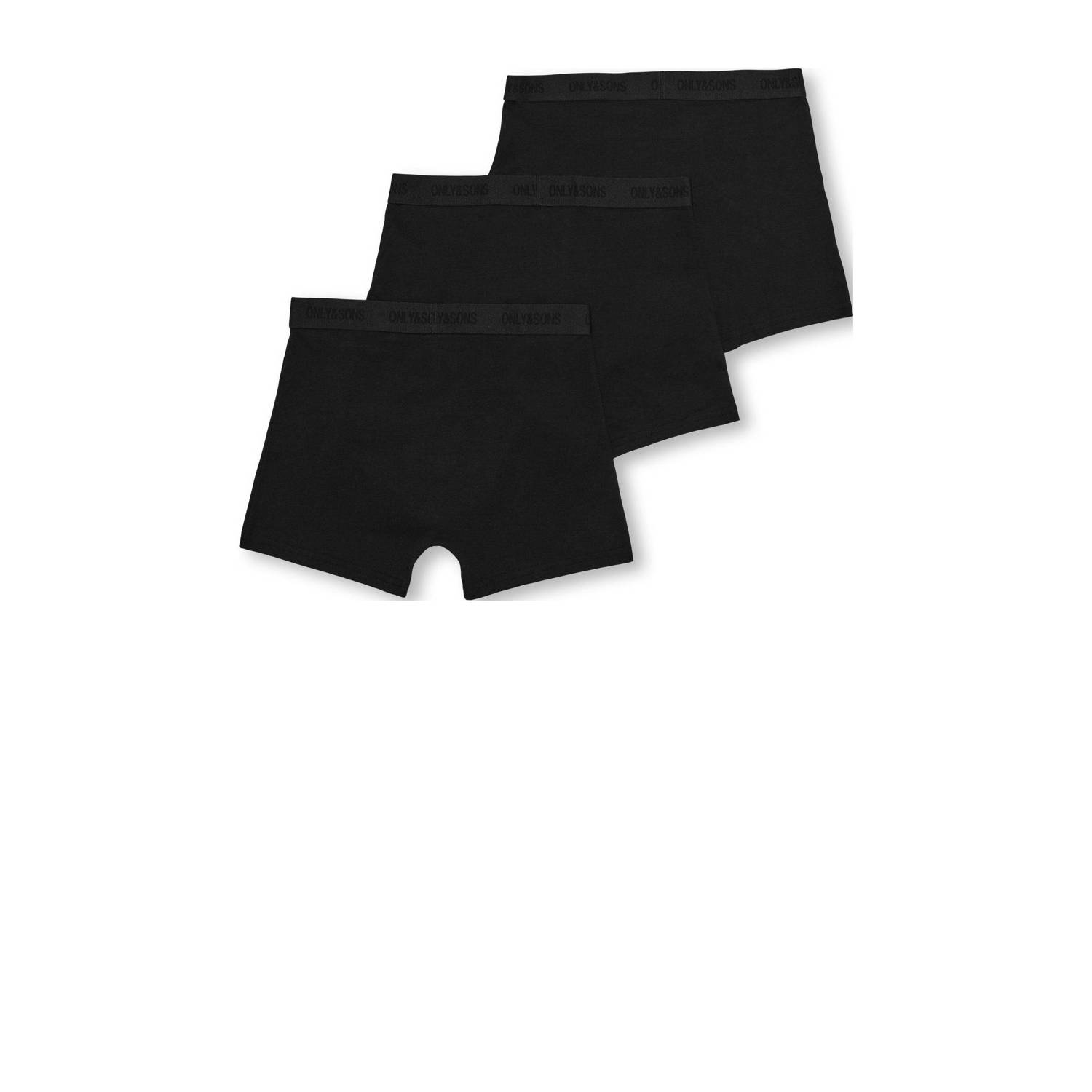 ONLY & SONS JUNIOR boxershort set van 3 zwart