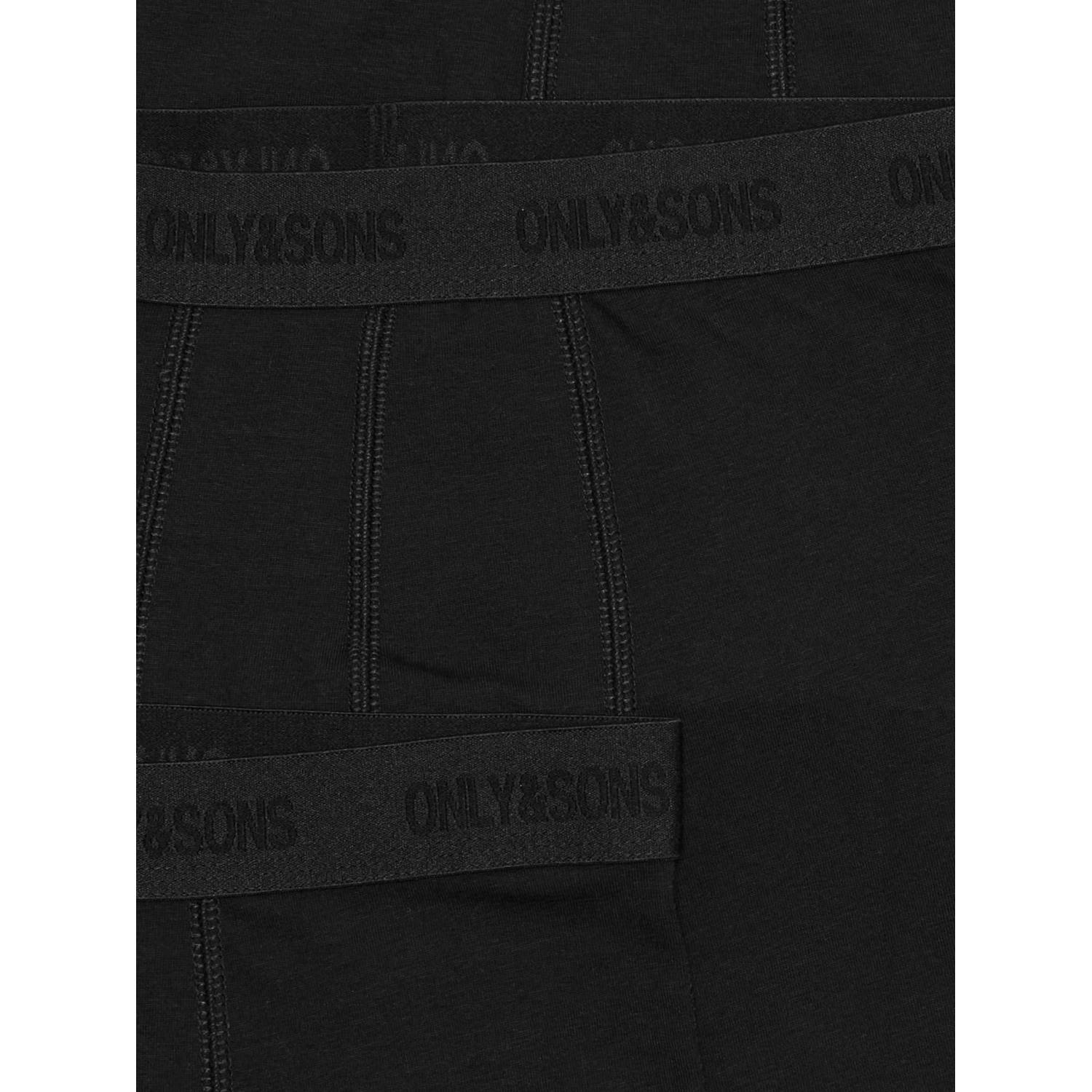 ONLY & SONS JUNIOR boxershort set van 3 zwart