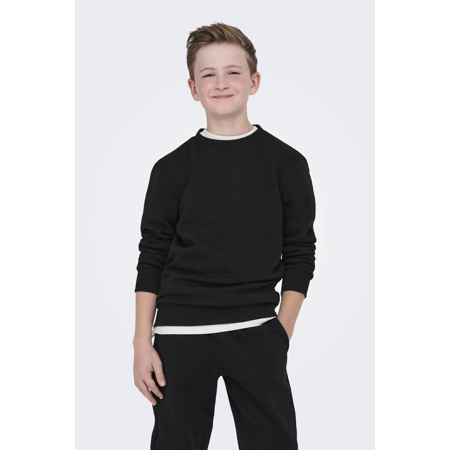 ONLY & SONS JUNIOR sweater zwart
