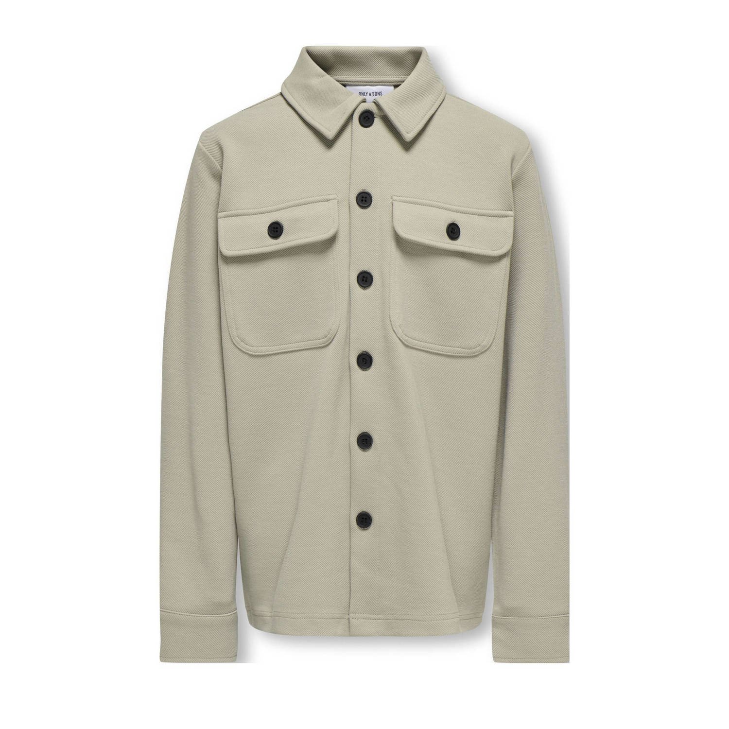 ONLY & SONS JUNIOR overshirt licht kaki