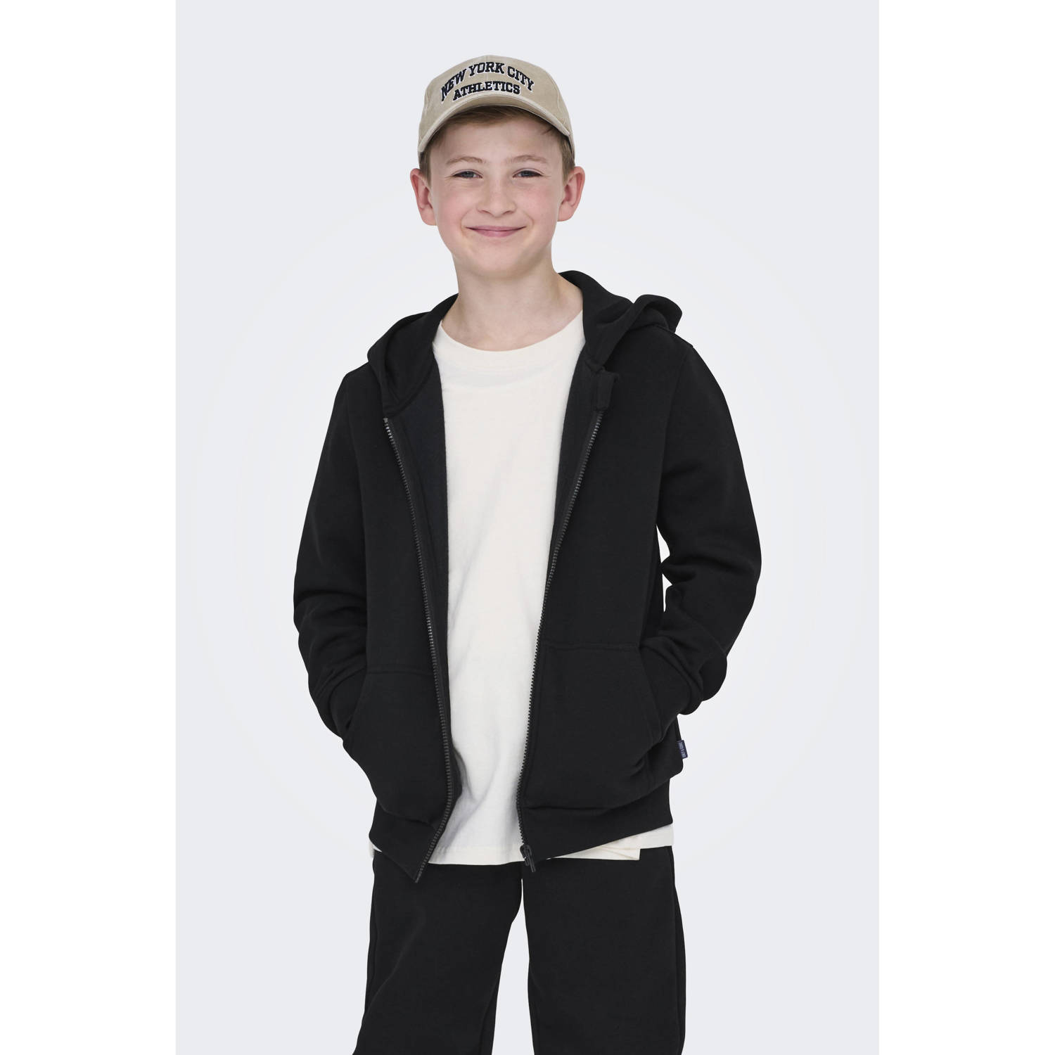 ONLY & SONS JUNIOR sweatvest zwart