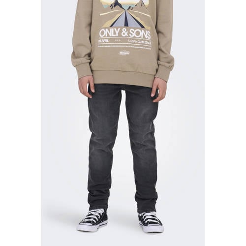 ONLY & SONS JUNIOR tapered jeans black denim afbeelding