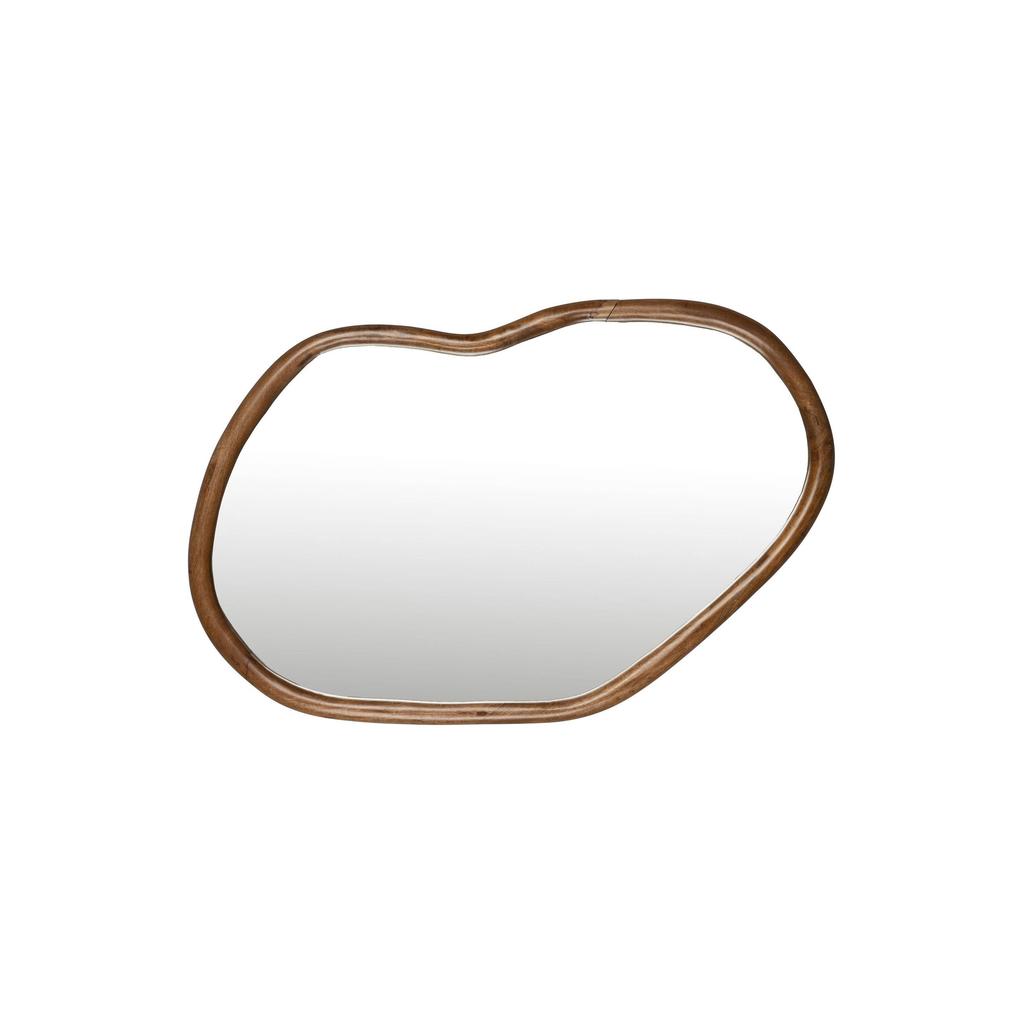 Dutchbone Ashley Spiegel/ Wandspiegel Organische vorm Walnoot Hout - Bruin (73 x 100 x 5 cm)