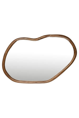 Ashley Spiegel/ Wandspiegel Organische vorm Walnoot Hout - Bruin  (73 x 100 x 5 cm)