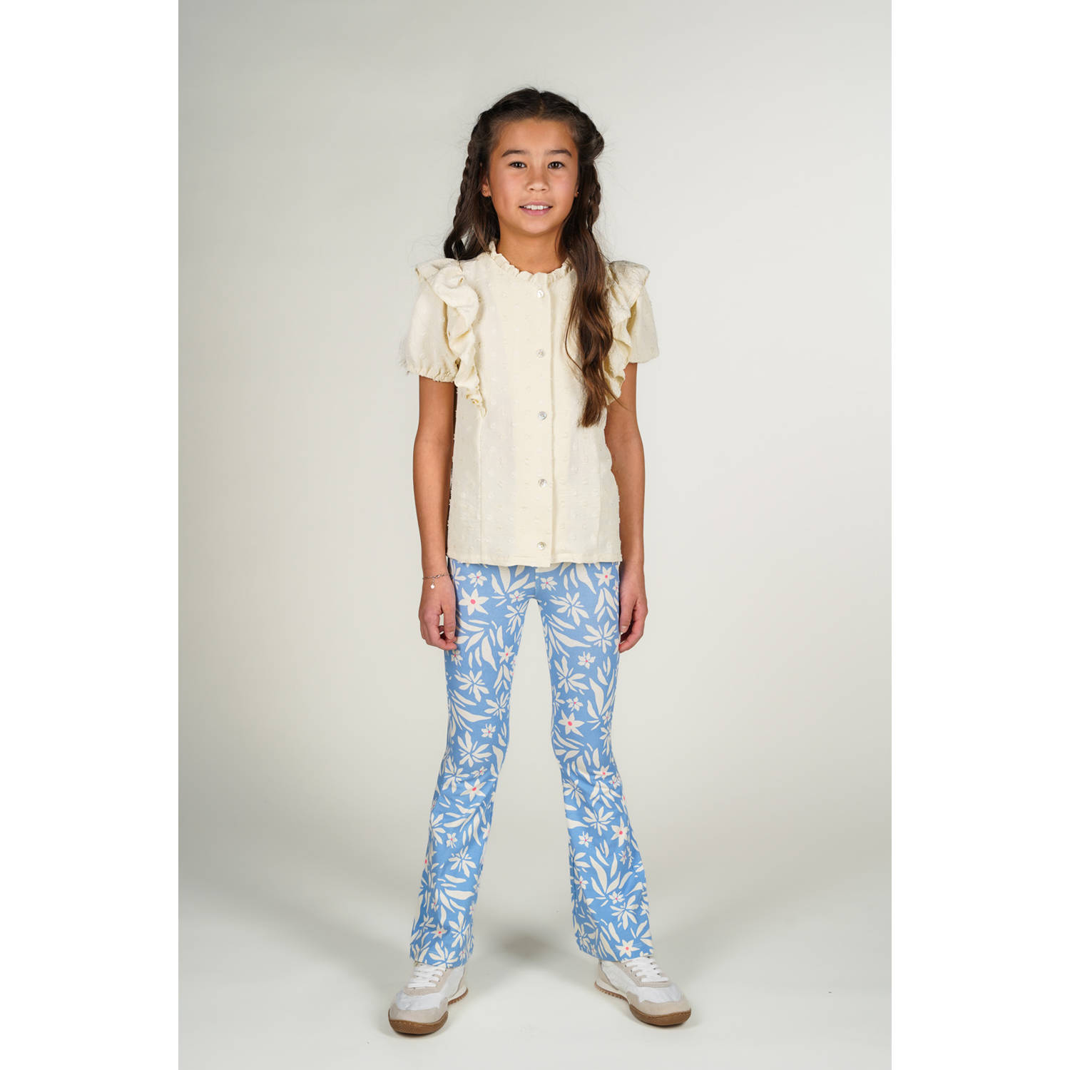 Moodstreet flared legging lichtblauw