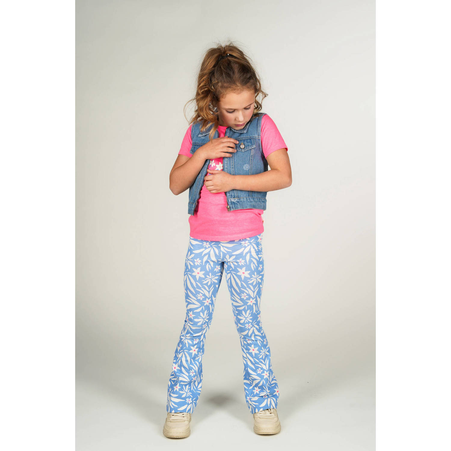 Moodstreet flared legging lichtblauw