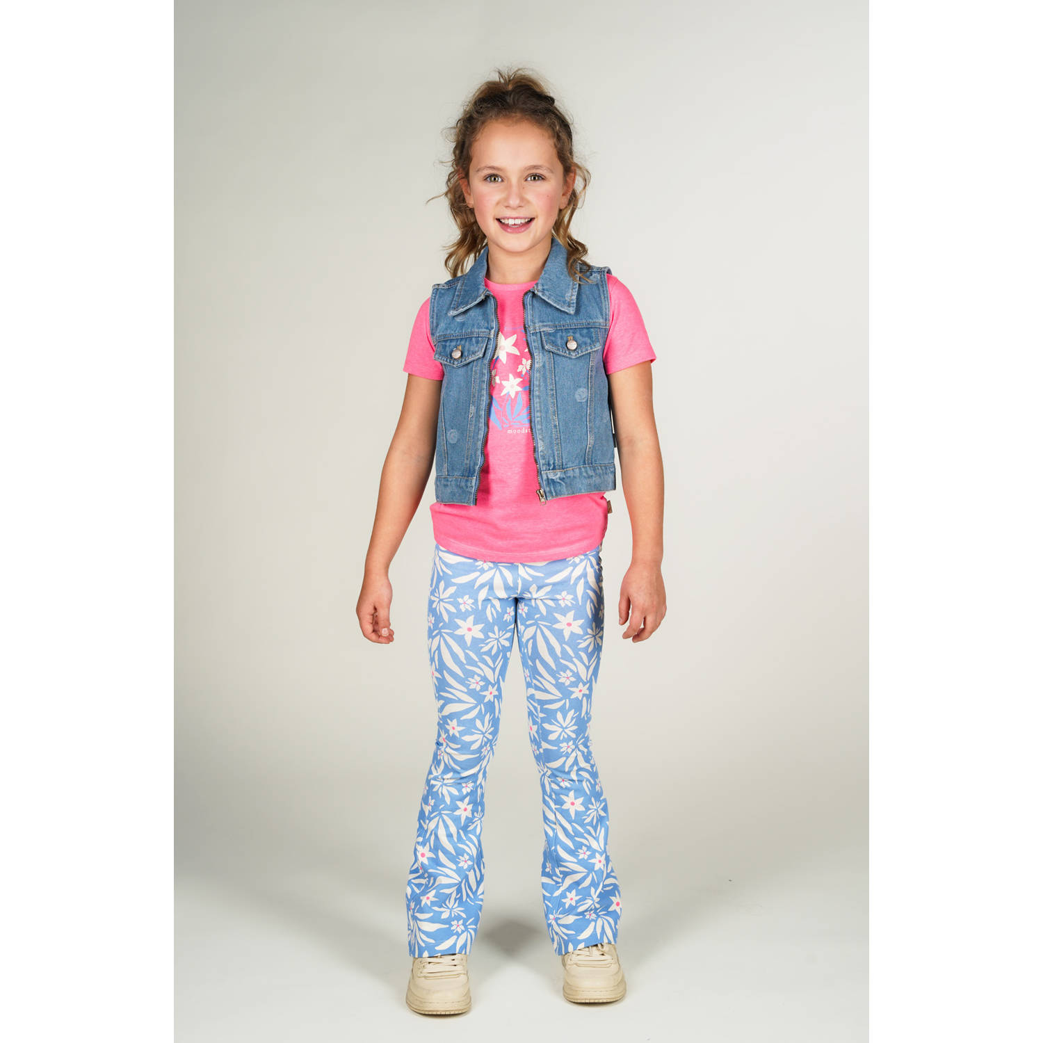 Moodstreet flared legging lichtblauw