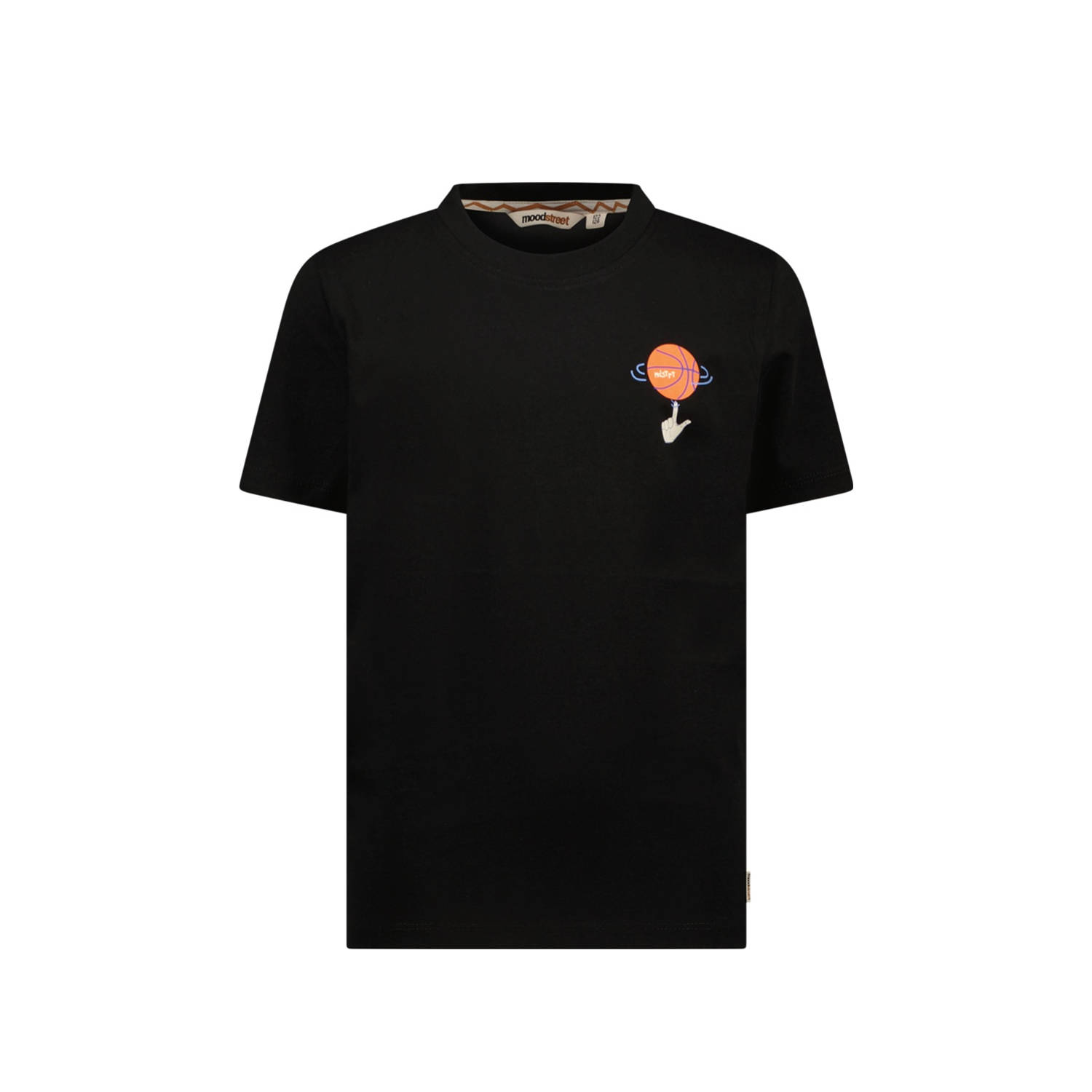 MOODSTREET Jongens Polo's & T-shirts T-shirt Lewis Basketball Zwart