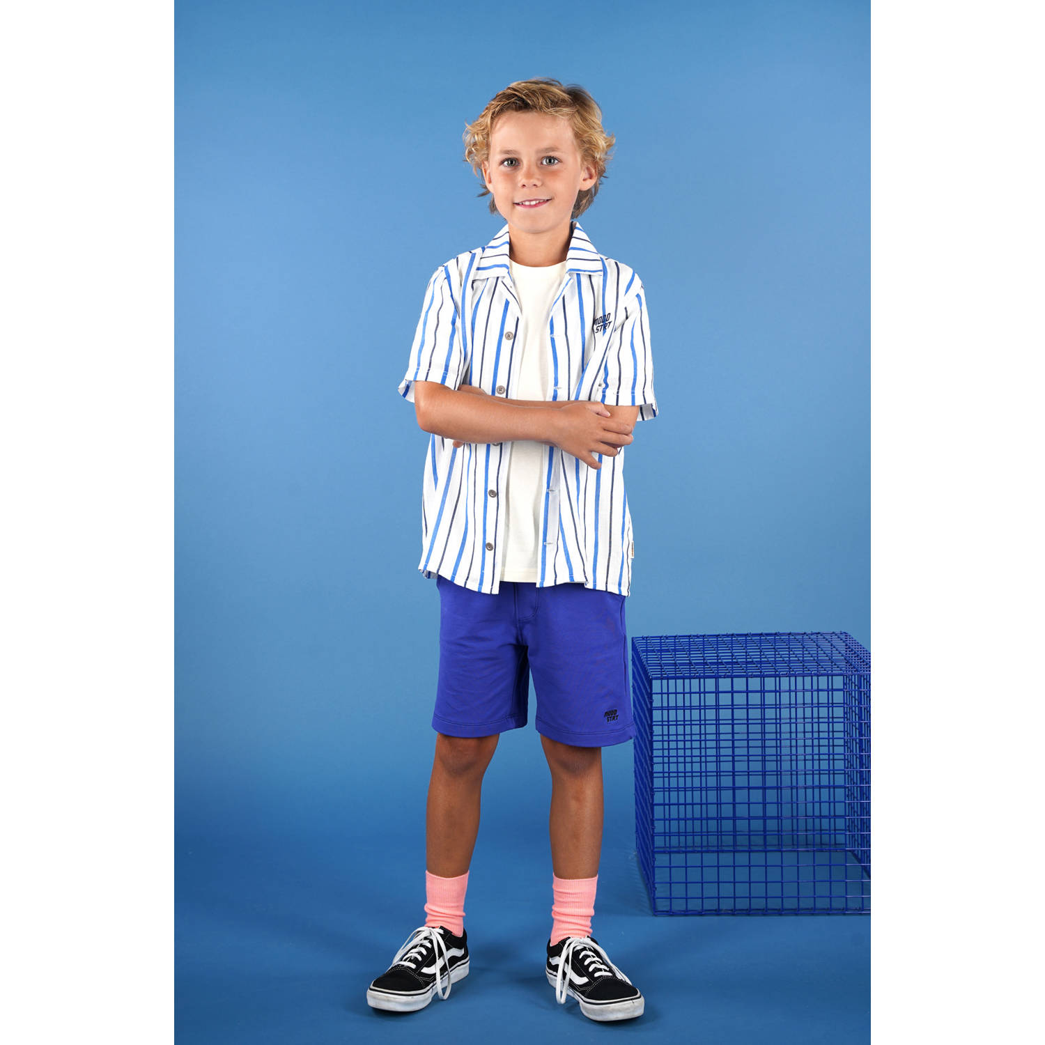 Moodstreet regular sweatshort blauw