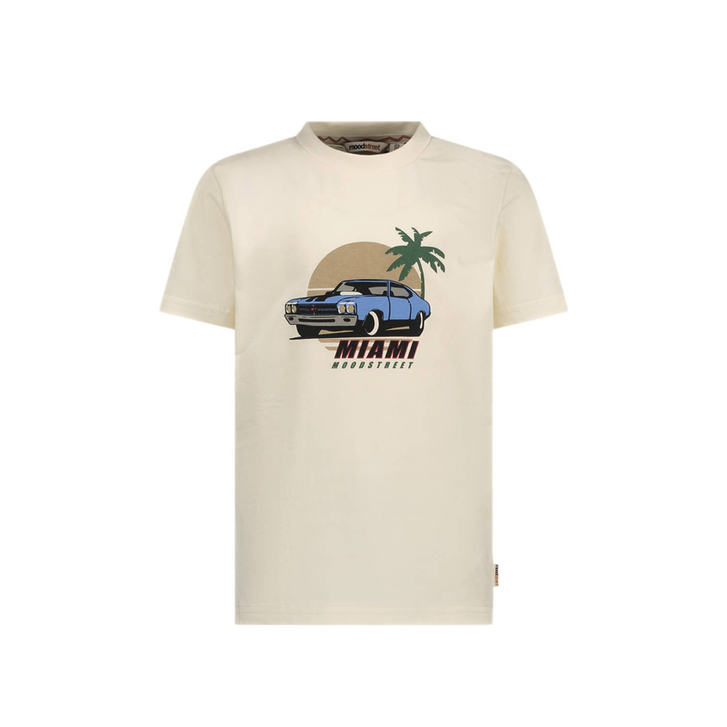 MOODSTREET Jongens Polo's & T-shirts T-shirt Lewis Miami Gebroken Wit