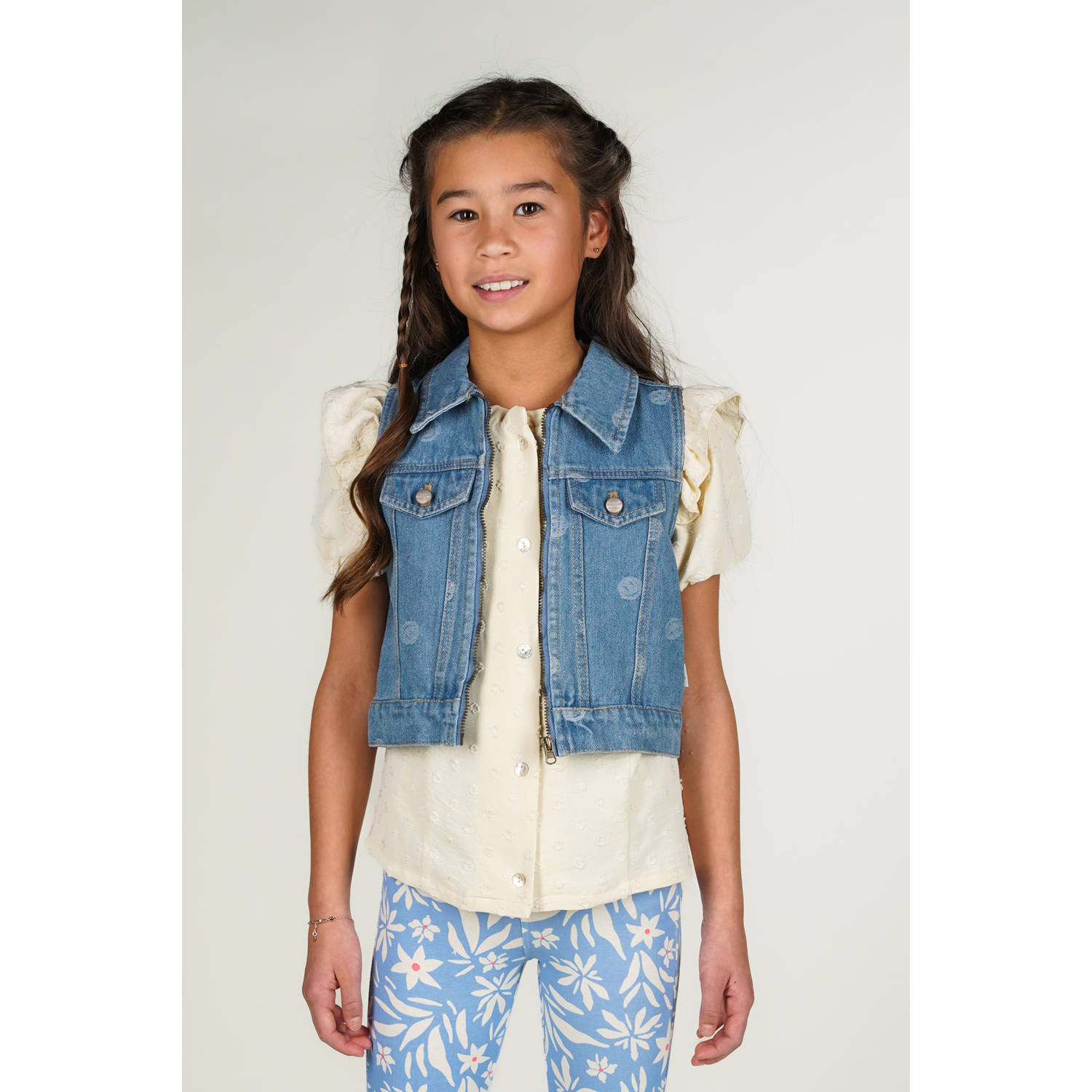 Moodstreet gilet light blue denim