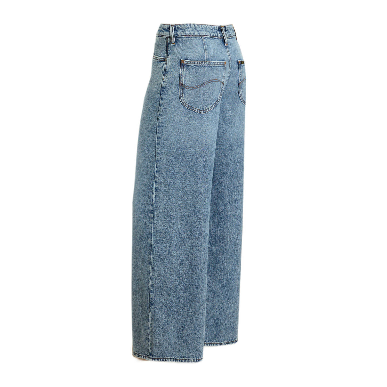 Lee high waist wide leg jeans medium blue denim