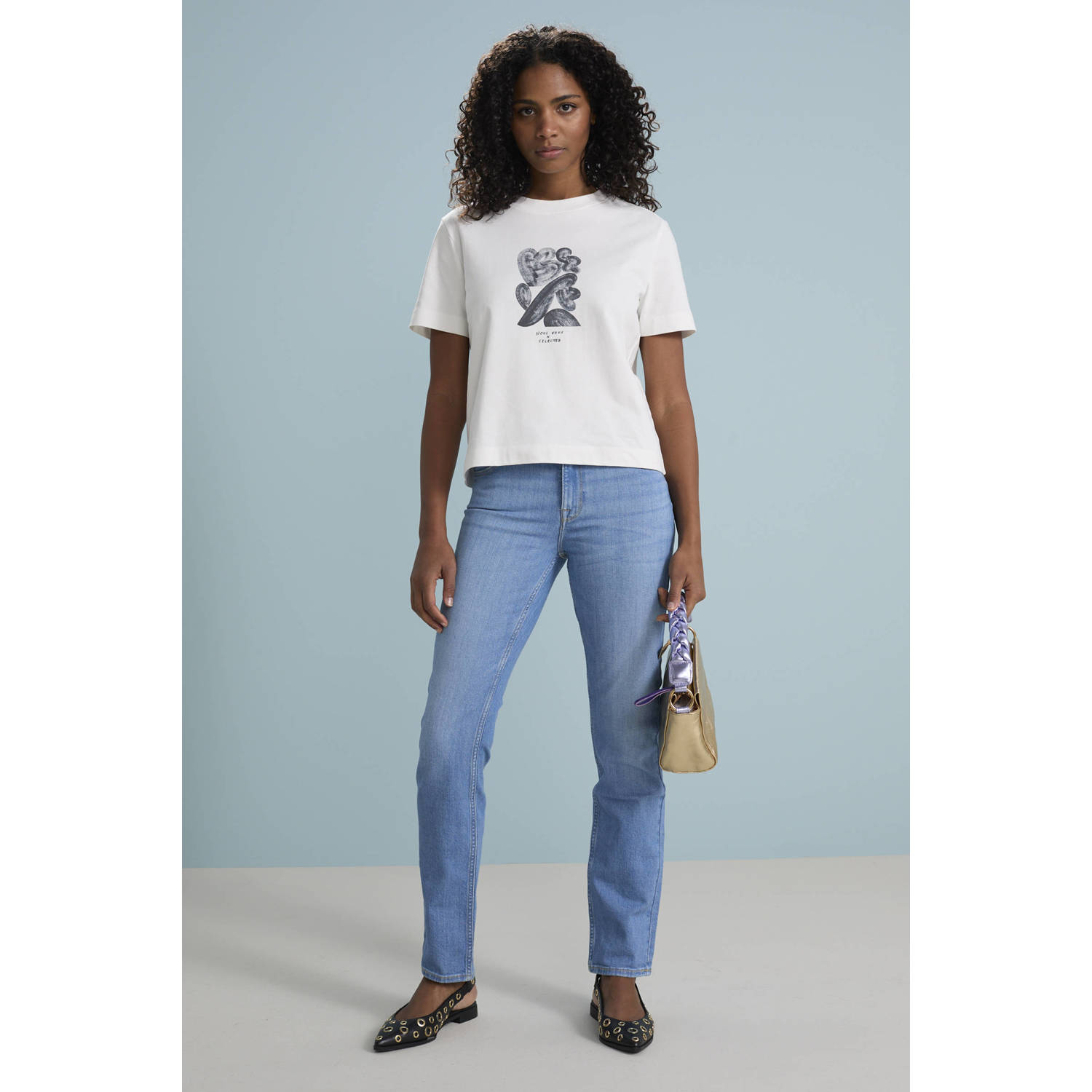 Lee straight jeans medium blue denim