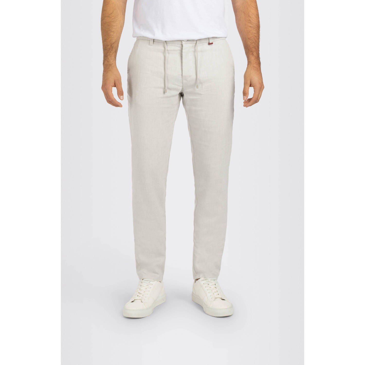 MAC Beige Chino Broek Linnenmix Beige Heren
