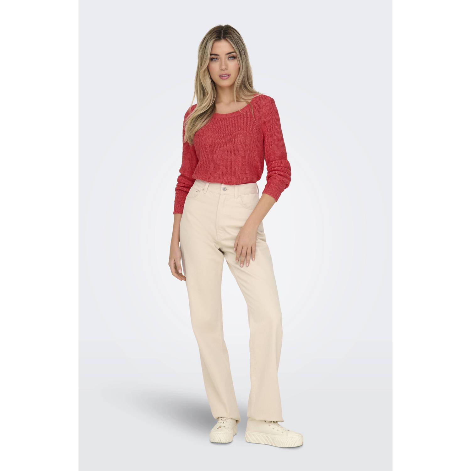 ONLY pullover roze grof gebreid