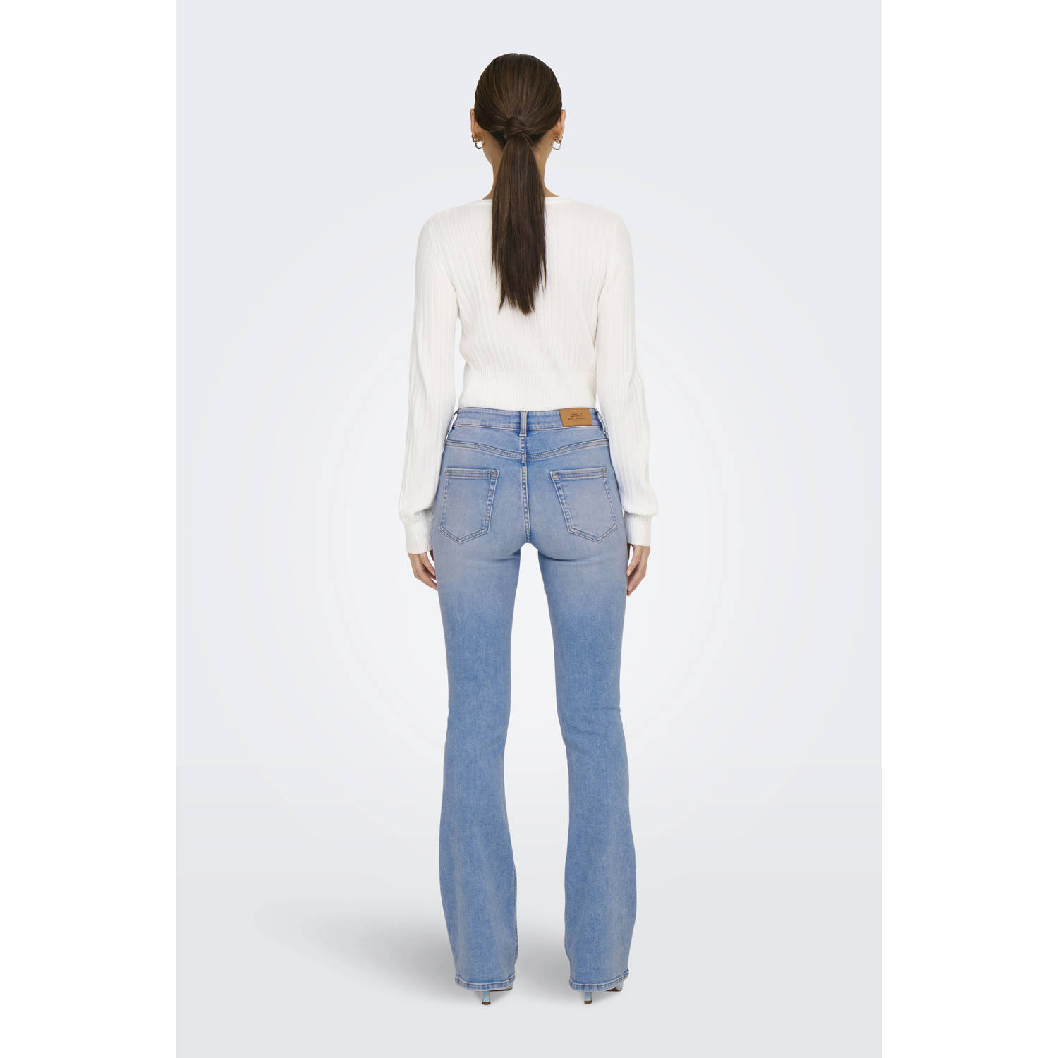 ONLY regular waist flared jeans light blue denim