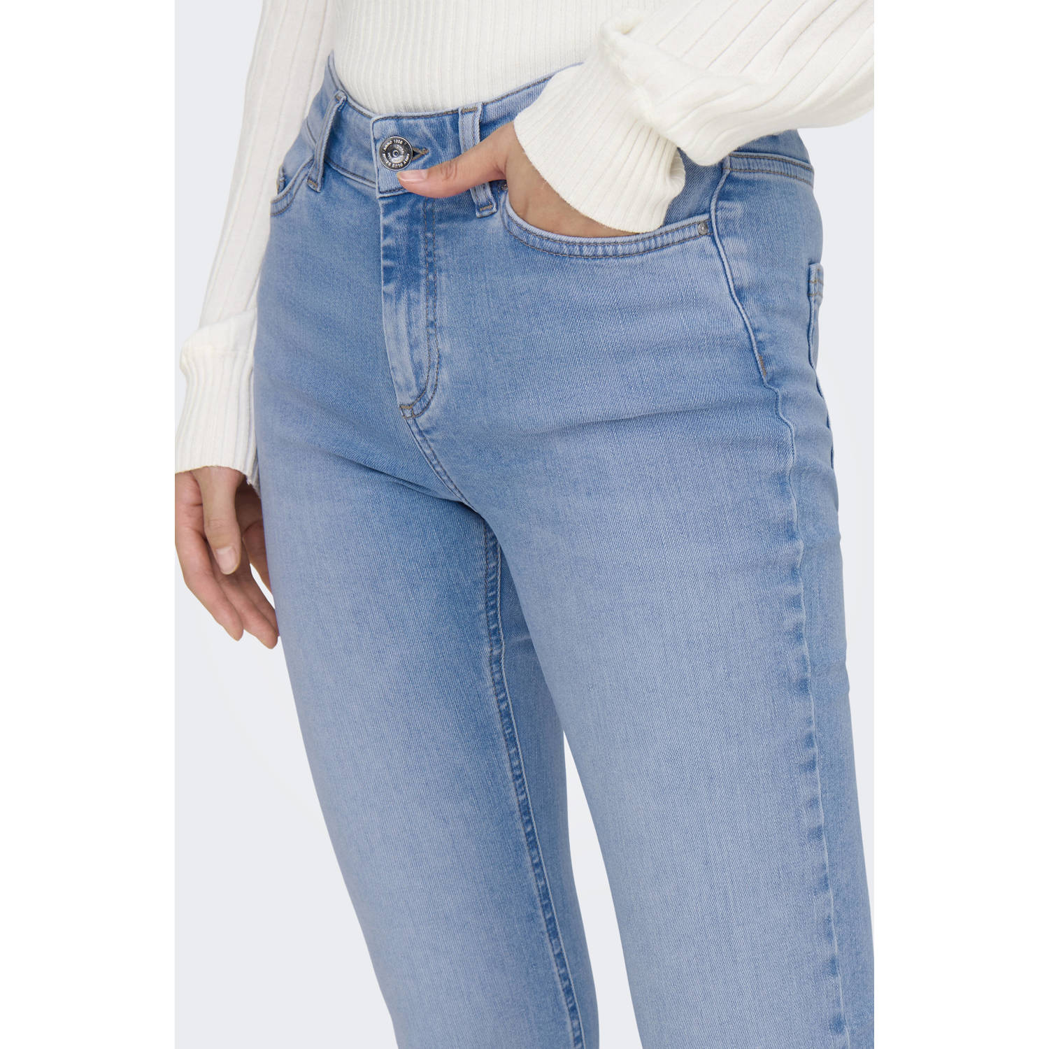 ONLY regular waist flared jeans light blue denim