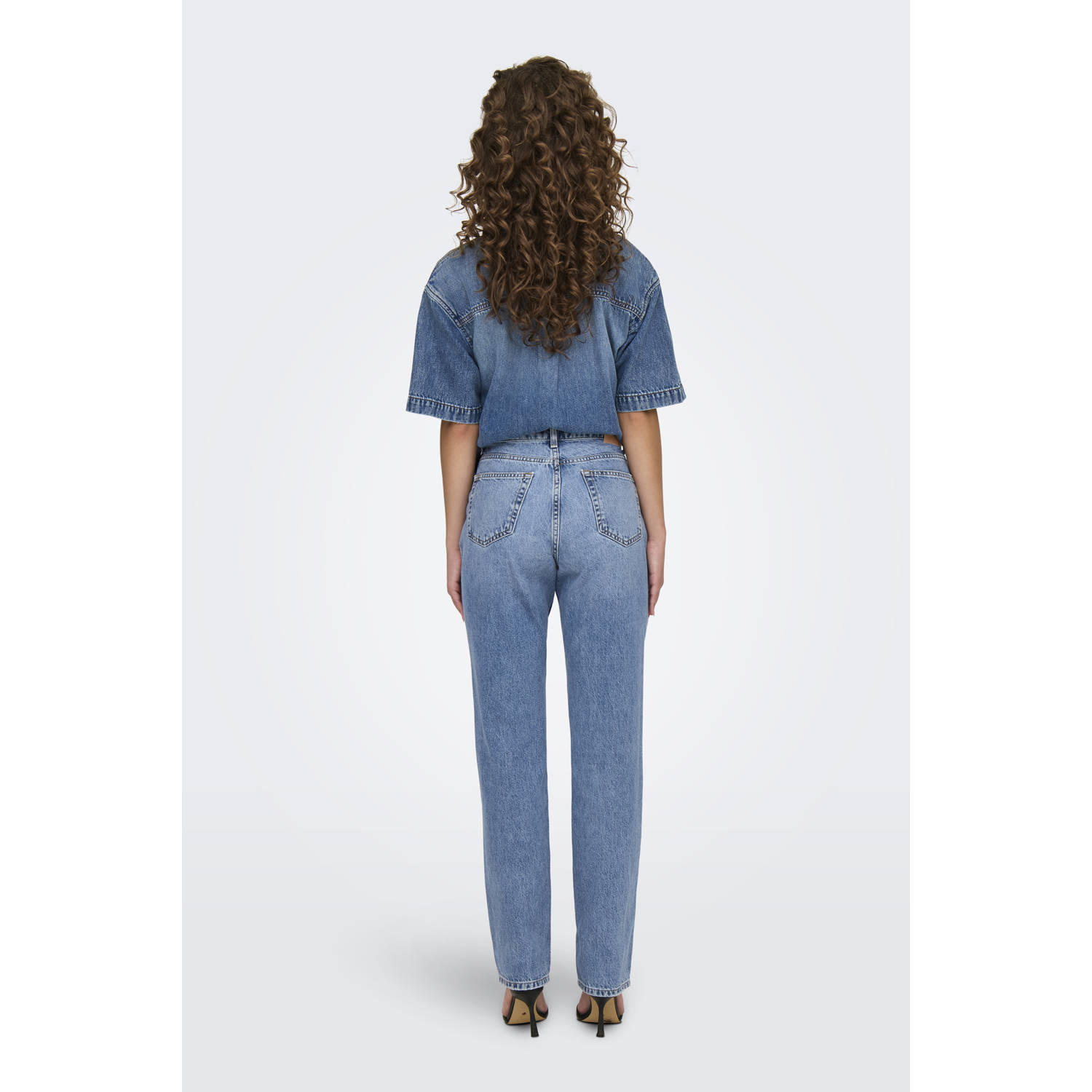 ONLY low waist mom jeans light blue denim