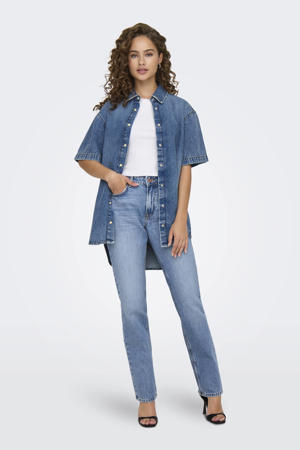 low waist mom jeans light blue denim