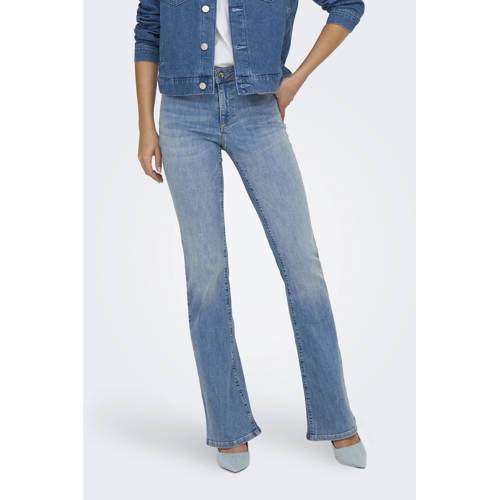 ONLY regular waist flared jeans light blue denim afbeelding