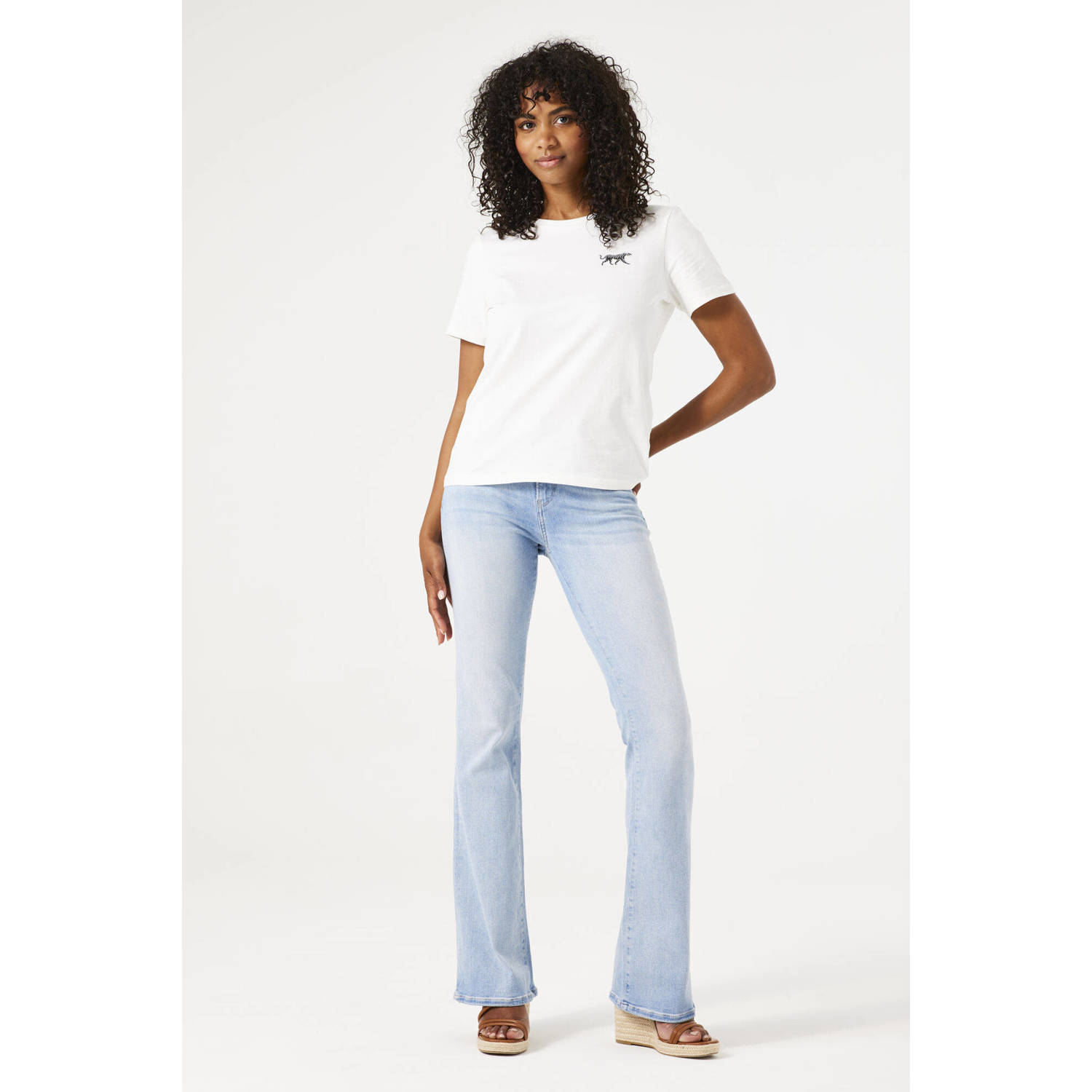 Garcia high waist flared jeans light blue denim