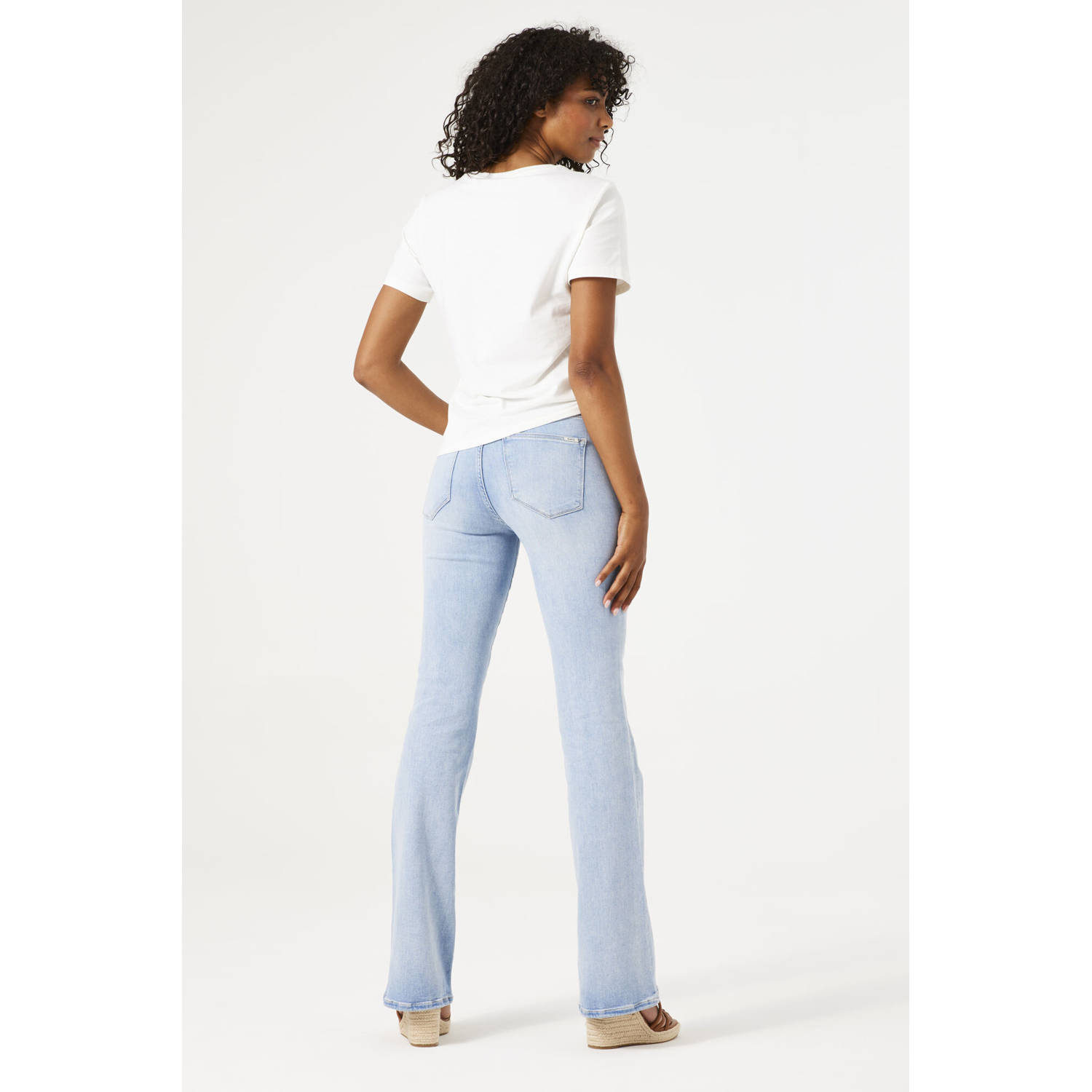 Garcia high waist flared jeans light blue denim