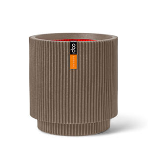 vaas Groove cilinder (44x46 cm) warm taupe